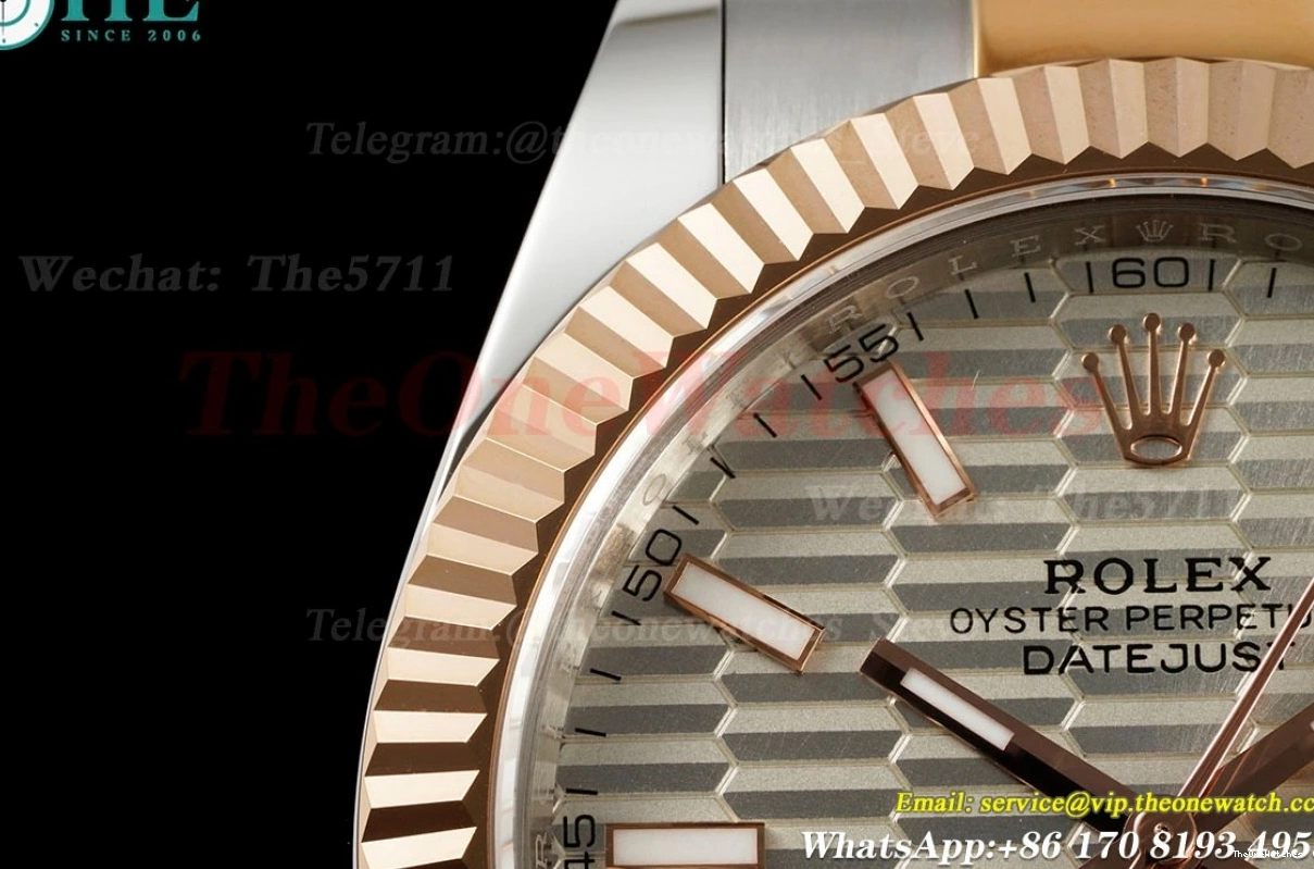 SS Oys Textured EWEF Datejust RG 41mm 126331 Silver A3235 Dia 1209